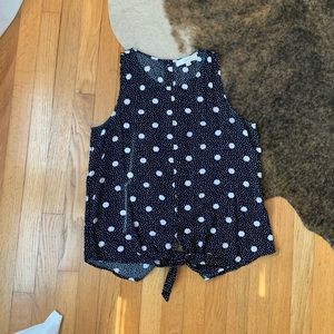 Loft Tie-Front Button-Back Top